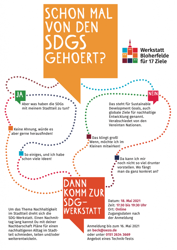Flyer für die SDG Werkstatt in Bloherfelde und Eversten. Flyer: © Ohf
