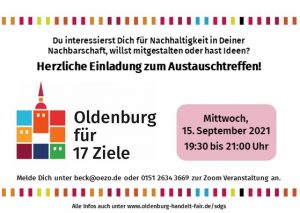Einladungsflyer des Austauschtreffens für Helleheide, Kreyenbrück und Ohmstede.
