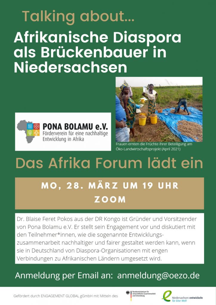 Der Veranstaltungsflyer mit einem Kurztext zu "Talking about... Afrikanische Diaspora als Brückenbauer in Niedersachsen". Foto: © F. Beck