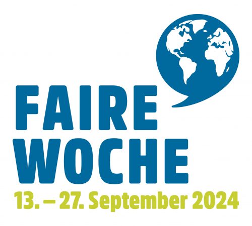 Auf dem Bild ist das Logo und die Daten der Fairen Woche (13.-27. September 2024) zu sehen. Foto: © Faire Woche
